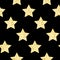 New Year seamless gometric pattern with golden glitter textured stars