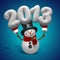 New year snowman greeting