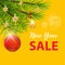 New year super sale banner with yellow background