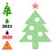 New Year Tree Collage with Infection Icons