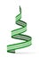 New Year tree made of tire tracks twisted in a spiral shape. Vector 3d illustration on a white background.