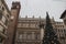 New Year Tree, Torre del Gardello and Maffei palace at Piazza delle Erbe, Verona, Italy