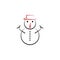 New year trip, snowman 2 colored line icon. Simple hand drawn color element illustration. snowman outline symbol design from