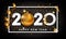 New Year Typographical Cretaive Background 2020 With Christmas golden ball bauble