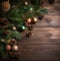 new year wooden background with christmas decorations