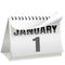 New Years Day Calendar Turns Page January 1