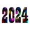 New years eve 2024 typography with bright fireworks pattern