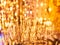 New years eve celebration background with glasses of champagne. Vintage gold Fireworks and bokeh in New Year eve and copy space. A