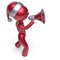 New Years Eve man speaking megaphone announcement red