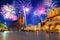 New Years firework display in Krakow