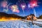 New Years firework display in Tatra mountains