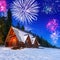 New Years firework display in Tatra mountains