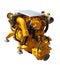 New yellow engine. Isolated over white