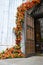 NEW YORK - 24 OCT 2022: Fall Decorations around the main entrance to St. Patricks Cathedral, in Manhattan