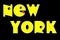 New York , abstract inscription in yellow