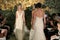 NEW YORK - APRIL 21: Models walk the runway finale for Anne Barge bridal show