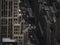 New york architecture streets from above with yellow taxi in focus