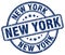 New York blue grunge round rubber stamp