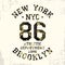 New York, Brooklyn - camouflage grunge typography for design clothes, athletic t-shirt. Graphics for number apparel. Vector.