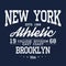 New York, Brooklyn typography, badge for t-shirt print. Varsity style t-shirt graphics