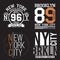 New York, Brooklyn typography for t-shirt print. Sports, athletic t-shirt graphics set. Badge collection