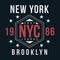 New York, Brooklyn typography for t-shirt print. Vintage badge for t shirt print. Varsity style