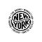 New York circle lettering with district Vector illustration