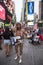 New york city, 12 september 2015: naked cowboy plays guitar on t