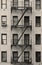 New York City apartment stairway black and white