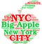 New York city, the big apple tag cloud