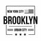 New York City, Brooklyn typography for t-shirt print. American flag in black color. T-shirt graphics