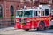 NEW YORK CITY - DECEMBER 6, 2018: Firefighters truck along Manhattan avenue