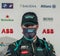 New York City E-Prix Formula E Race 11 winner Sam Bird GBR of Jaguar Racing celebrates victory during trophy presentation