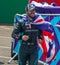 New York City E-Prix Formula E Race 11 winner Sam Bird GBR of Jaguar Racing celebrates victory during trophy presentation