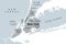 New York City, gray political map