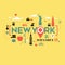 New York City icons and typography design