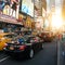 NEW YORK CITY - JULY 1: Times Square featured with Broadway Theaters and animated LED signs is a symbol of New York City and the