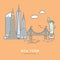 New York City landmarks flat vector illustration