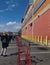 New York City Long Lines at Supermarket Trader Joe during Corona Virus Pandemic NYC