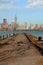 New York City, Manhattan buildings view from the Harbor