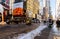 NEW YORK CITY - March 16, 2017: Road working asphalting the infrastructure in a road