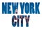 New York City name - USA travel destination sign on white background.