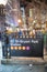 New York City, New York - December 7, 2018: Tourists and locals near 42st-Bryant Park subway entrance at night