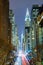 New York City at night - 42nd Street with traffic, long exposure