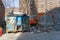 New York City, NY/USA - 03/19/2019: Large construction dumpster, garbage container filled to the top