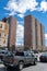 New York City, NY/USA - 04/09/2019: NYC housing projects on 145th Street and Malcolm X Boulevard in Harlem