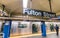 NEW YORK CITY - OCTOBER 21, 2015: Fulton Street station with train and passengers. New York subway system is very efficient