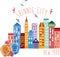 New York city shinning vector illustration