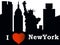 New York city silhouette I love NY
