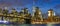 New York City skyline night Manhattan panoramic view Brooklyn Bridge World Trade Center